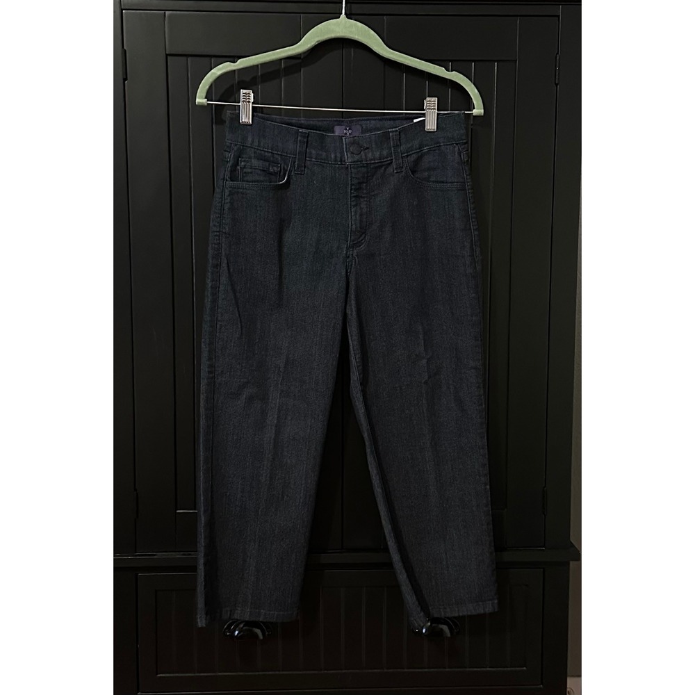 NYDJ Crop Jeans Women Size 2  Small Dark Wash Stretch Denim Casual Capri‎ Y2K